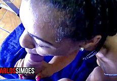 Muscular Brazilian Mulata's Big Ass Tempts Tattooed Stud's Cock