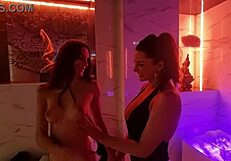 meeting anna polina: french milf deepthroats monster cock in threesome ride