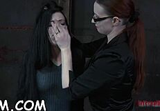 fuck machine hammers bounded slut's pussy missionary style viciously