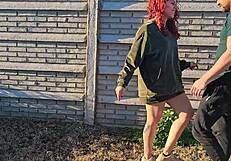 latina milf seduces big cock gardener bent over doggystyle creampie