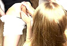 i love this big titted blonde jerking my friend's monster cock