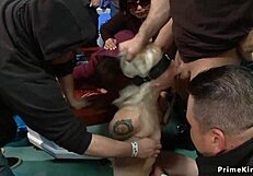 Gagged Blonde Bound and Fucked Hard in Public Shop