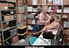 Blonde Teen Thief Punished with Hard Doggystyle in Garage!