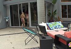 pool fingering turns to blonde redhead ass eating frenzy