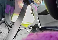 italian milf artemisia love flashes huge tits nipples on sexy car ride!