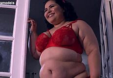 Chubby Karla Lane Takes BBC Creampie Deep in Her Fat Pussy for Christmas