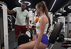 omg i got caught by bf cheating with huge cock in gym shorts!!