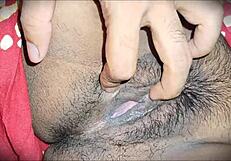 you sneak a closeup peek at your stepmom's hairy wet pussy lips before creaming her bush