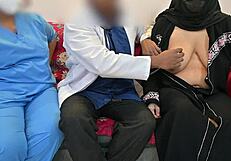 i love being the doctor flashing tits massaging patient cock with hot nurse in hospital