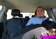 Nataly Roux casting goes from car interview to dungeon doggystyle with cum explosion in her mouth