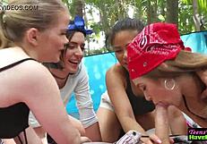 Amateur Teen Face Jizzed at Outdoor Reality Party Blowjob