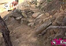 Redhead Jade Nymph caught fucking outdoors by lake!