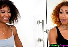 Stepdaughters swap tight pussies begging daddies for rough forgiveness fuck!