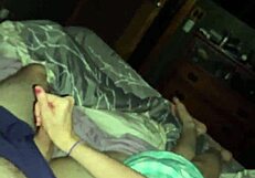 wife bends over for hubby's cum-covered shaved asshole pounding