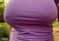 Wifey loves flashing her massive tits outdoors for everyone to see