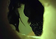 did this sexy panties babe really pee through the wall hole on hidden cam toilet voyeur?