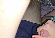 wife bends over for hubby's cum-covered shaved asshole pounding