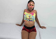 skinny colombian slut flashes exotic ass