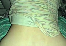 wife bends over for hubby's cum-covered shaved asshole pounding