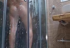 tanned exhibitionist babe flashes huge ass armpits feet in homemade group swingers striptease with spanking