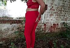 stepmom sweetly takes rough outdoor jungle cock after daddy leaves?