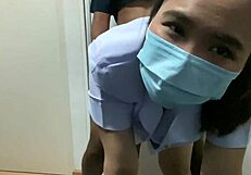 Nurse girlfriend screams fuck harder! 🔥🍆