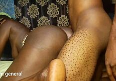 Ebony thug slaps and fingers curvy ghetto ass till she cums hard.