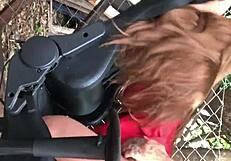 finally my older stepdaughter gave me her ass using that sex toy