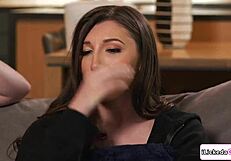 Big tits brunette lesbians make petite shaved bff squirt from facesitting pussy licking tribbing orgasms