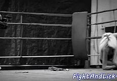 lesbian babes sixty-nine wildly after steamy wrestling match!