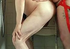 Pegging boyfriend's ass in kitchen cornfield bathroom ass to mouth