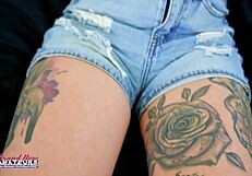 Skinny Brunette Katie Kingerie Deepthroats Monster Cock and Swallows Cumshot