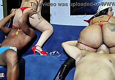 Son's girlfriend and her stepmom take my bbc while he watches everything.