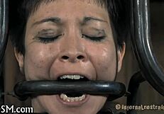 Rough missionary pounds bound slut's tight pussy into submission