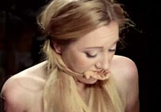 Watch Her Tiny Tits Bounce While Shaved Pussy Gets Toyed in Bondage!