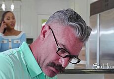 wifey's stepdaughter lies about wi-fi to get taboo footjob