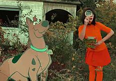i tag along as velma solves mysteries with scooby doo outdoors