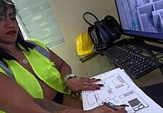 inspector dreams of builders pounding her hairy outdoor pussy