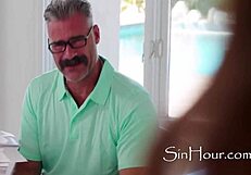 wifey's stepdaughter lies about wi-fi to get taboo footjob