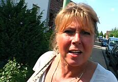 Hardcore german milf threesome blasts big tits with cum