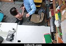 penelope reed caught stealing with boyfriend then ripped clothes garage punishment fuck