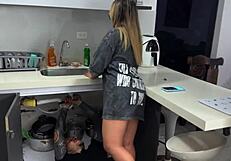 plumber fucks me senseless while cuckold boyfriend calls nonstop juliana rose