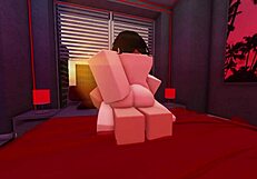 Roblox slut spreads wide for first creampie fuck session part 1