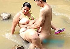 beach sex with a fan turns into wild pussy pounding