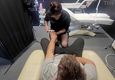 Whoa I went for a manicure but she grabbed my dick for a sloppy blowjob instead!!