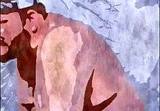 Zabel's massive bbw tits chained tight in rough bondage parody fuck