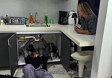 plumber fucks me senseless while cuckold boyfriend calls nonstop juliana rose