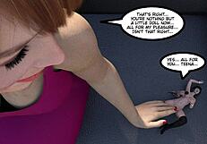 giantess growth comic towers over tiny guy with huge tits