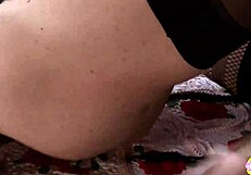 experienced dyke plows busty blonde's pussy with strapon deep