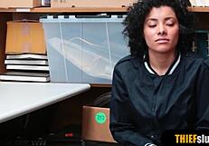 cute latina shoplifter bent over and roughly fucked by pervy mall cop